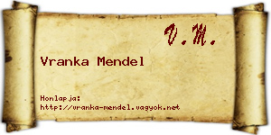 Vranka Mendel névjegykártya